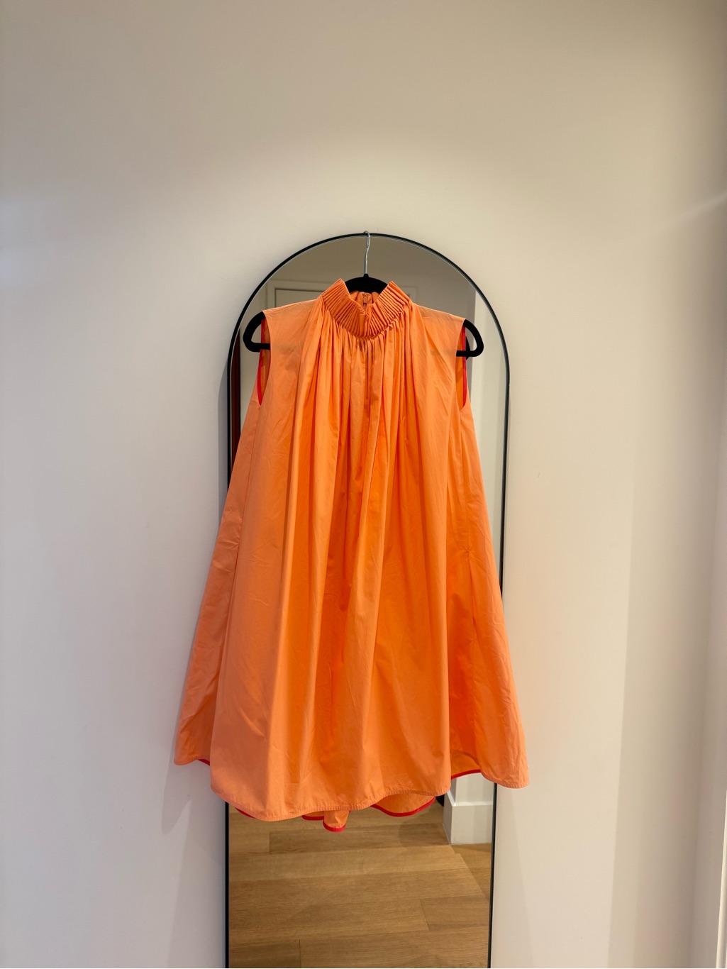 Roksanda Women's Orange A-Line Pleated Neck Dress